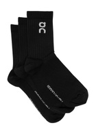 ON Logo Cotton-blend Socks set of Three Black