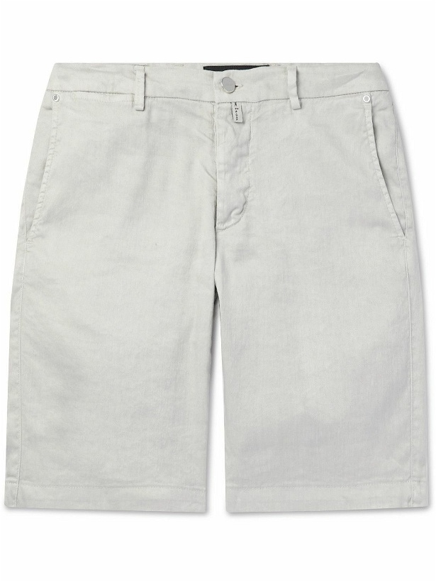 Photo: Kiton - Slim-Fit Stretch Linen and Cotton-Blend Shorts - Gray