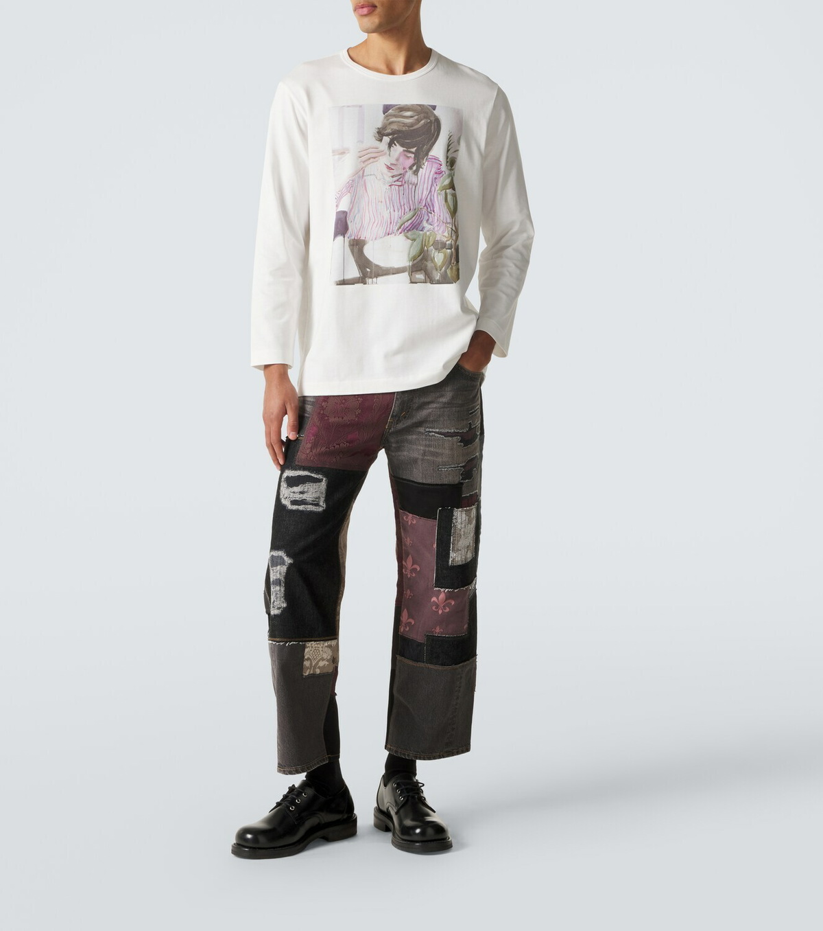 Junya Watanabe x Merz B. Schwanen cotton jersey T-shirt