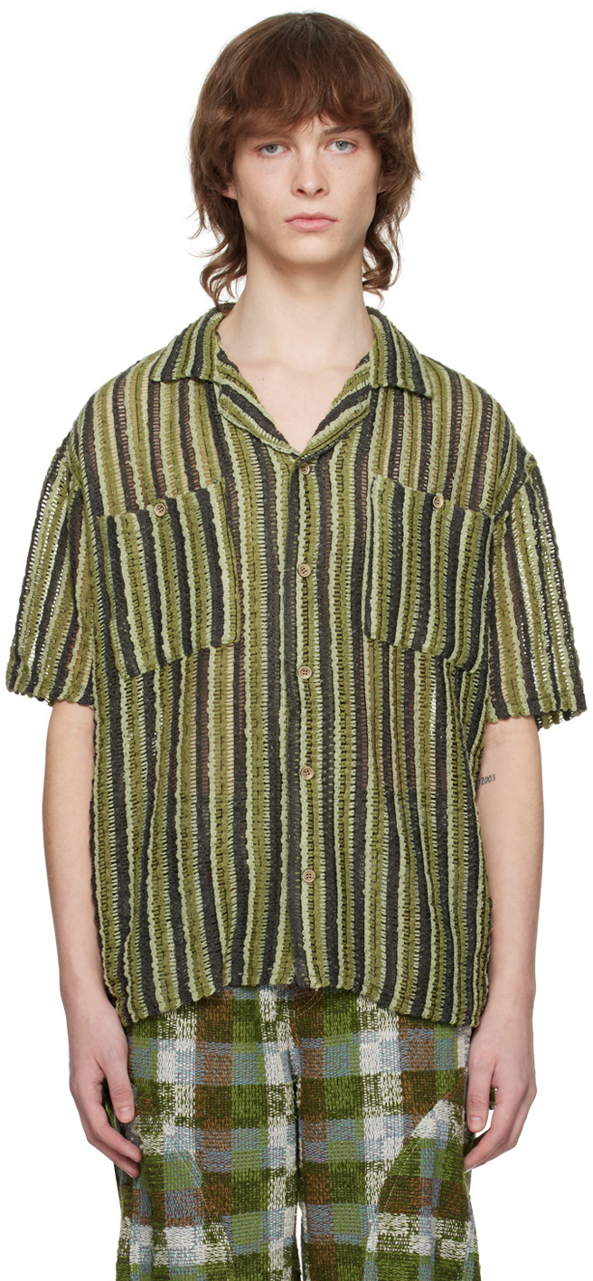 Andersson Bell グリーン アップリケ シャツ green-sheer-shirt.jpg