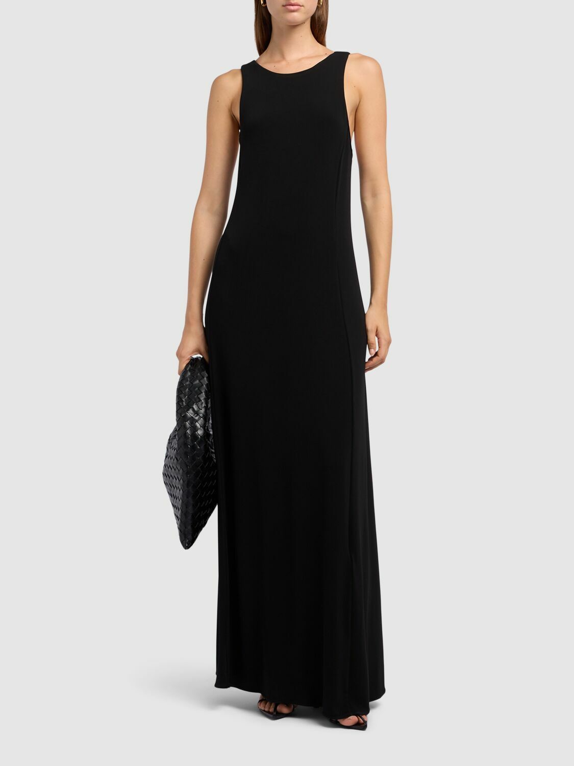 ワンピース Max Mara Pompei Long Dress In Stretch Viscos MAX MARA Pompei Viscose Blend Crepe Long Dress Max Mara
