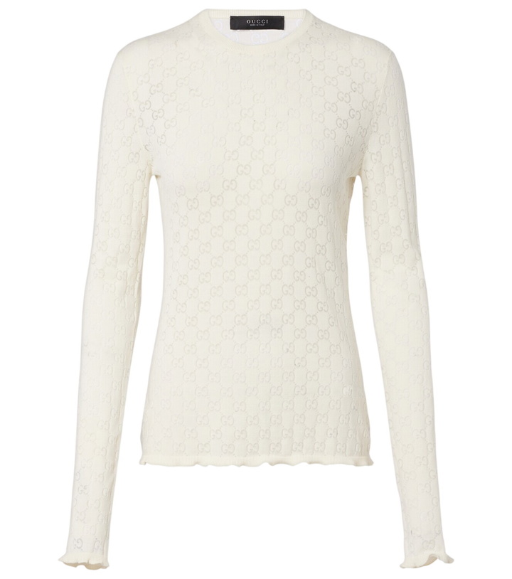 Photo: Gucci GG cotton-blend devoré T-shirt