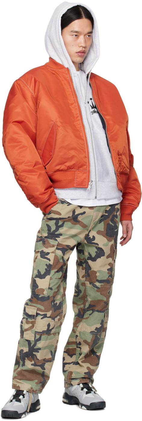 Stüssy Orange & Black Built Reversible Bomber Jacket Stussy Stüssy Orange & Black Built Reversible Bomber Jacket Stussy