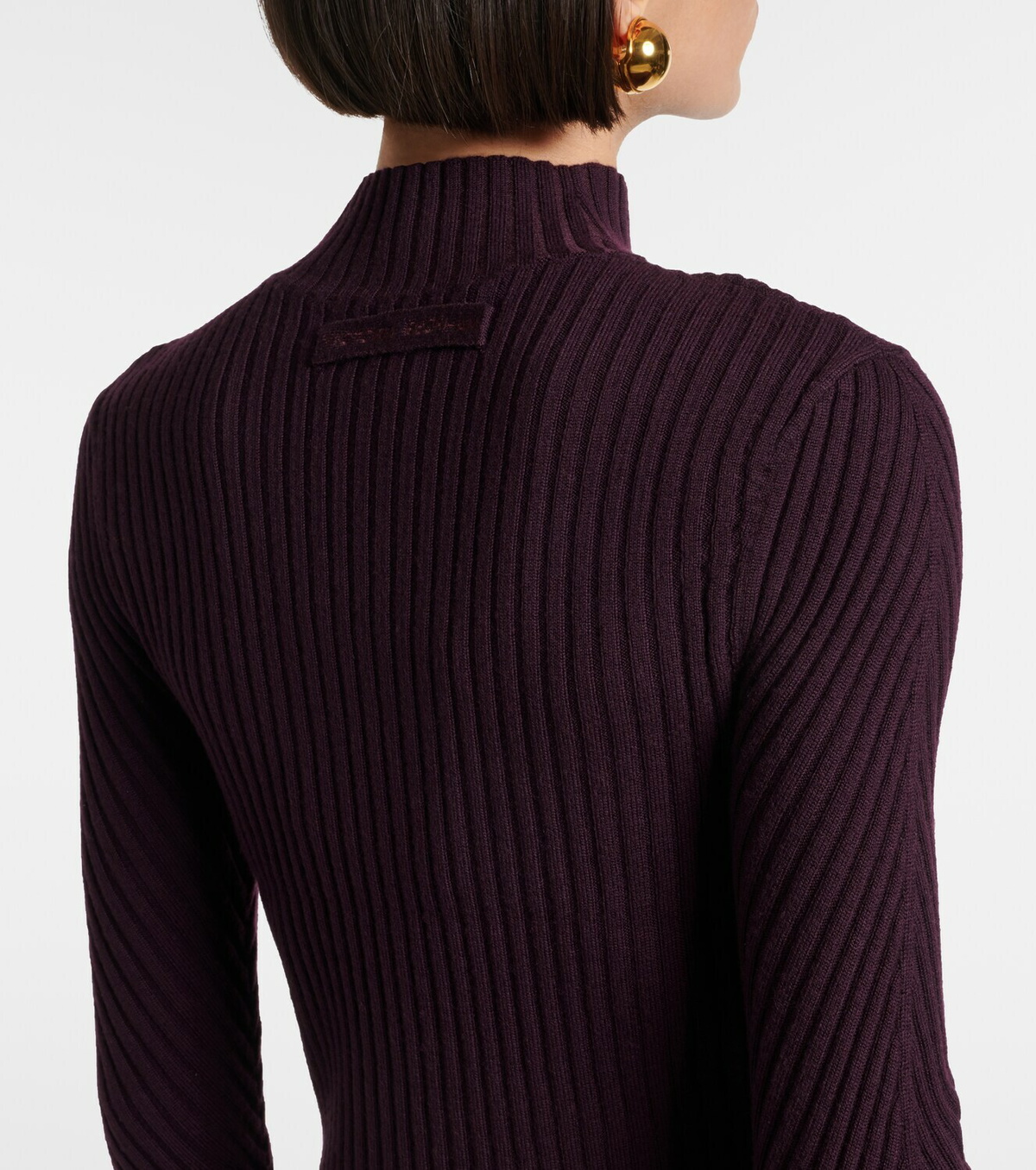 Victoria Beckham Ribbed-knit wool turtleneck top