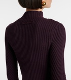 Victoria Beckham Ribbed-knit wool turtleneck top