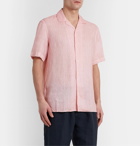 Altea - Camp-Collar Linen Shirt - Pink