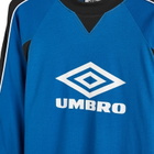 Umbro Panelled Long Sleeve Football Jersey in Classic Blue