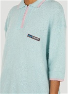Fluffy Polo Sweater in Blue