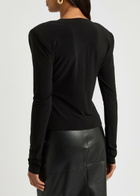 Norma Kamali Padded-shoulders Stretch-jersey top Black