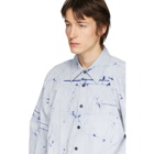 Feng Chen Wang Blue Stripe Resist-Dyed Shirt
