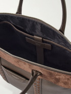 Serapian - Suede-Trimmed Full-Grain Leather Briefcase
