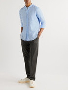 MP Massimo Piombo - Grandad-Collar Linen Shirt - Blue