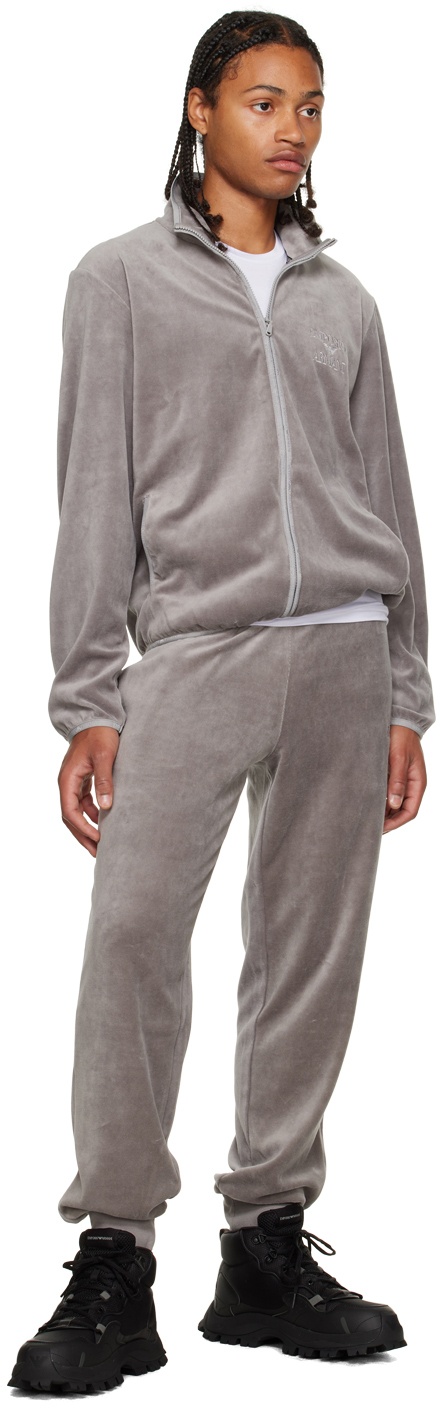 Emporio Armani Gray Embroidered Sweatpants