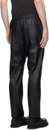 SOPHNET. Black Standard Easy Faux-Leather Trousers