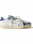 Off-White - 5.0 Leather, Cotton-Canvas and Suede Sneakers - Blue