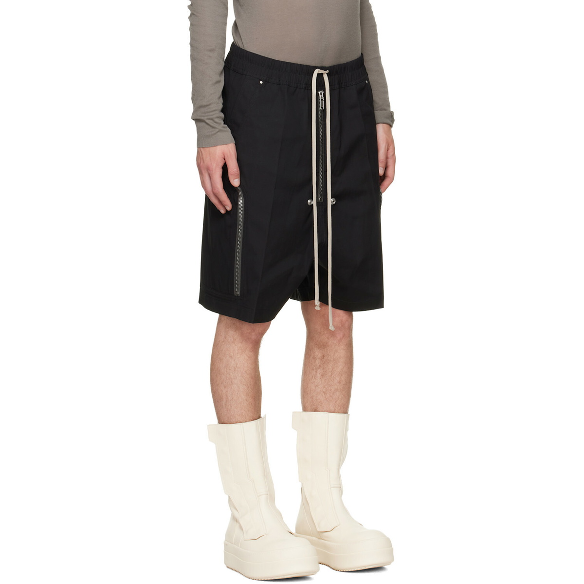 Rick Owens Black Tower Heizer Cargo Shorts