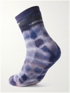 Satisfy - Tie-Dyed Ribbed Merino Wool-Blend Socks - Blue