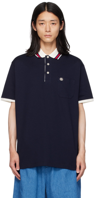 Photo: Gucci Navy Patch Pocket Polo