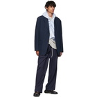 Hed Mayner Navy Wool Oversized Trousers