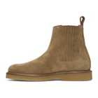 Saint Laurent Brown Suede Creeper Chelsea Boots