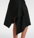 The Attico Asymmetric virgin wool wrap skirt