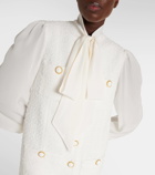 Balmain Bow-detail cotton-blend tweed minidress