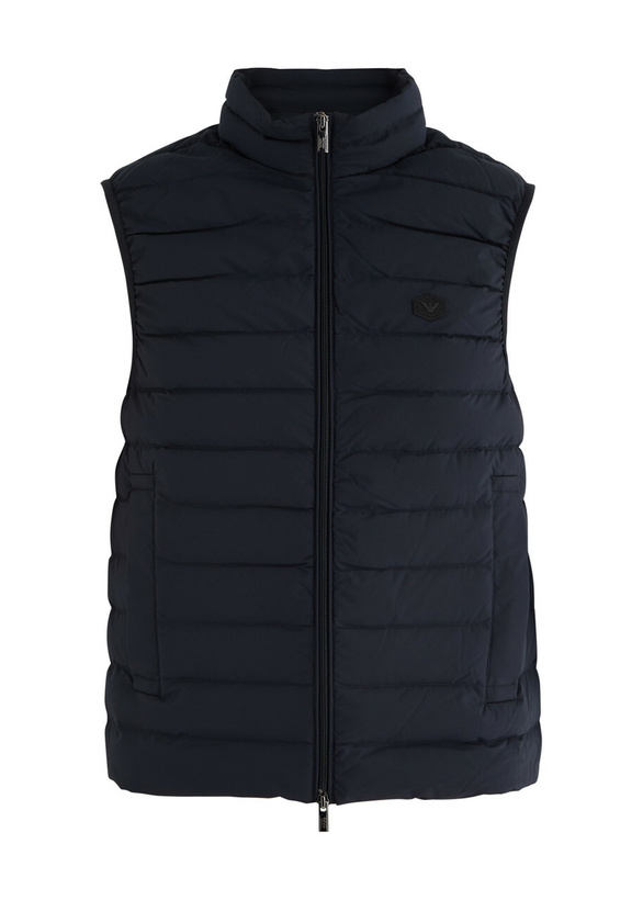 Photo: Emporio Armani Logo Quilted Matte Shell Gilet Navy