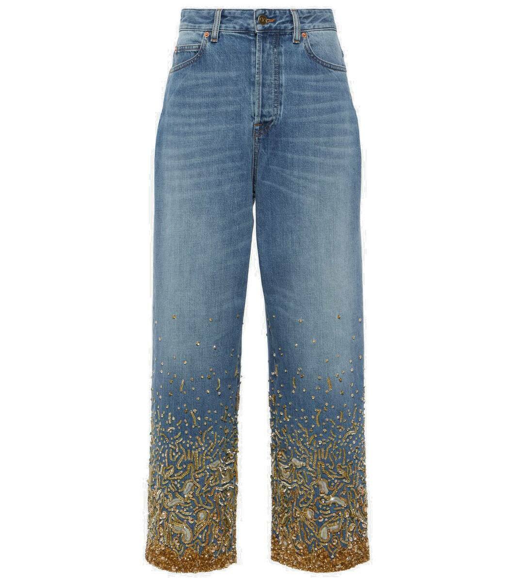 Valentino Beaded wide-leg jeans Valentino