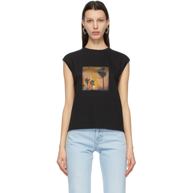 Saint Laurent Black VHS Sunset Sleeveless T-Shirt Saint Laurent