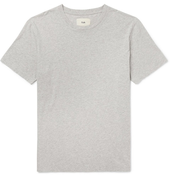 Photo: Folk - Assembly Mélange Cotton-Jersey T-Shirt - Men - Gray