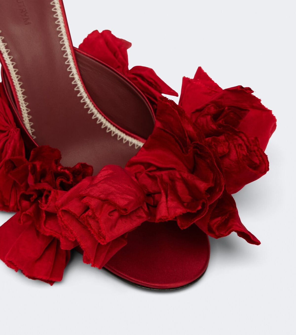 Magda Butrym Floral-appliqué satin mules