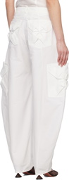 J.Kim White Smocked Cargo Pants