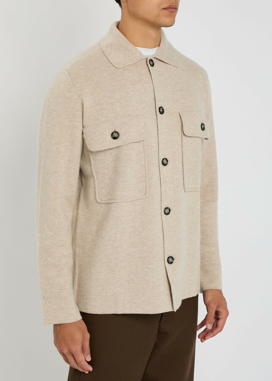 Allude Wool-blend Overshirt Beige