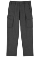 Herno Woven Cargo Trousers Grey