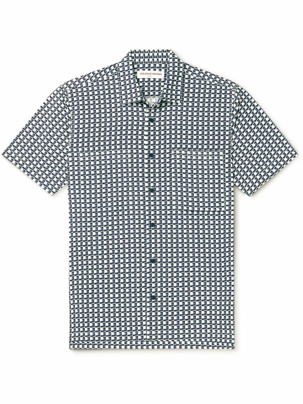 Photo: Orlebar Brown - Riggs Printed Cotton and Linen-Blend Shirt - Blue