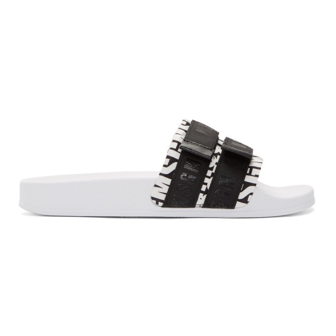 Photo: MSGM Black and White Suede Twin Logo Band Sneakers