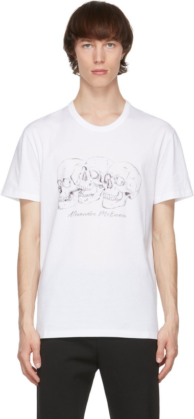 Photo: Alexander McQueen White Mix Skulls T-Shirt