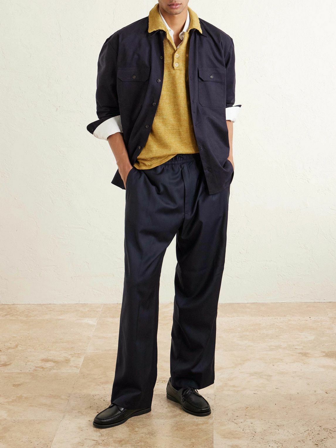 Inis Meáin - Knitted Linen Polo Shirt - Yellow