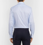 Ermenegildo Zegna - Light-Blue Cutaway-Collar Puppytooth Cotton Shirt - Men - Blue