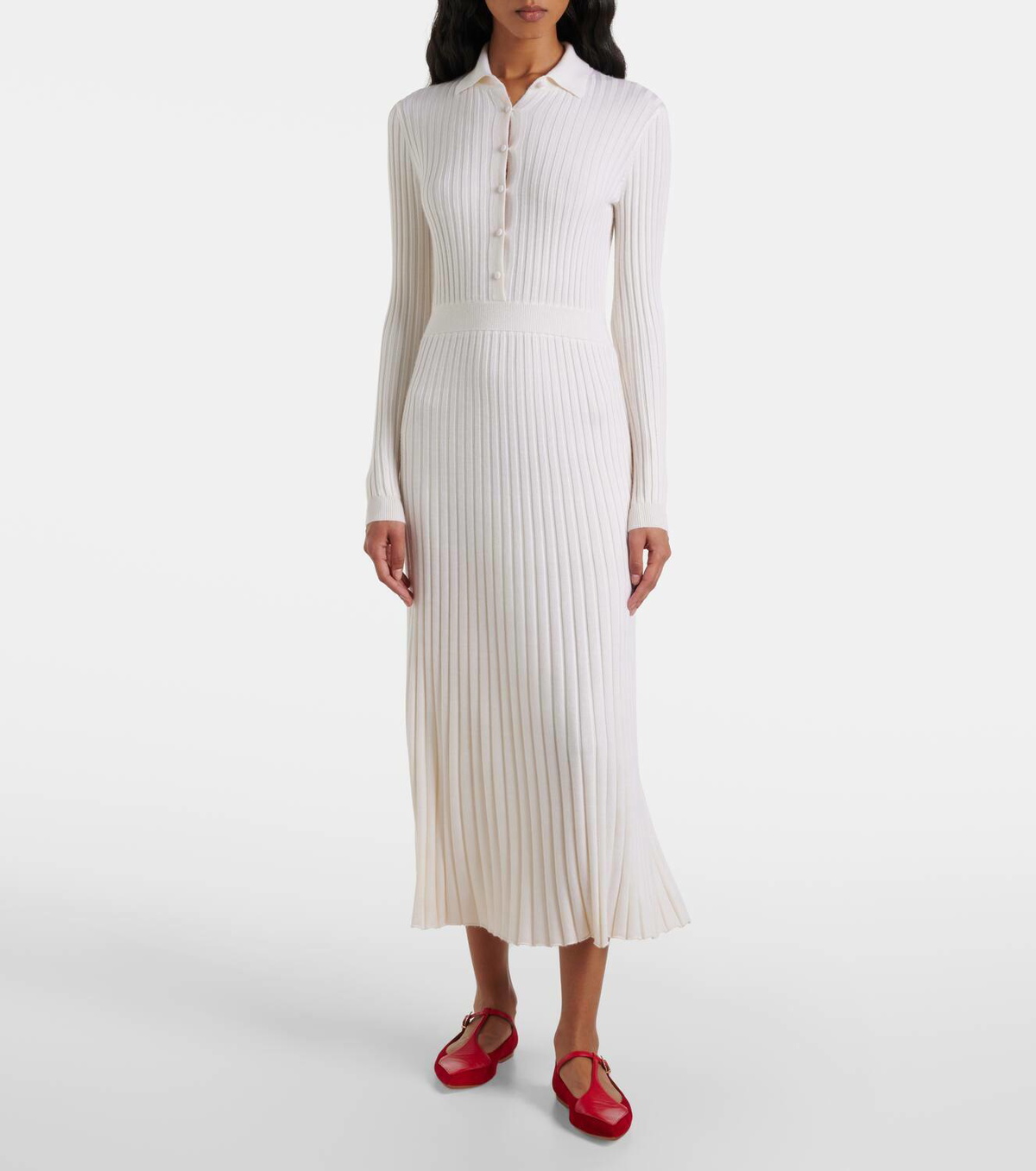 【Gabriela Hearst】 Livレザーアンドスエード Mary Janeフラッ GABRIELA HEARST Liv patent leather-trimmed suede Mary Jane