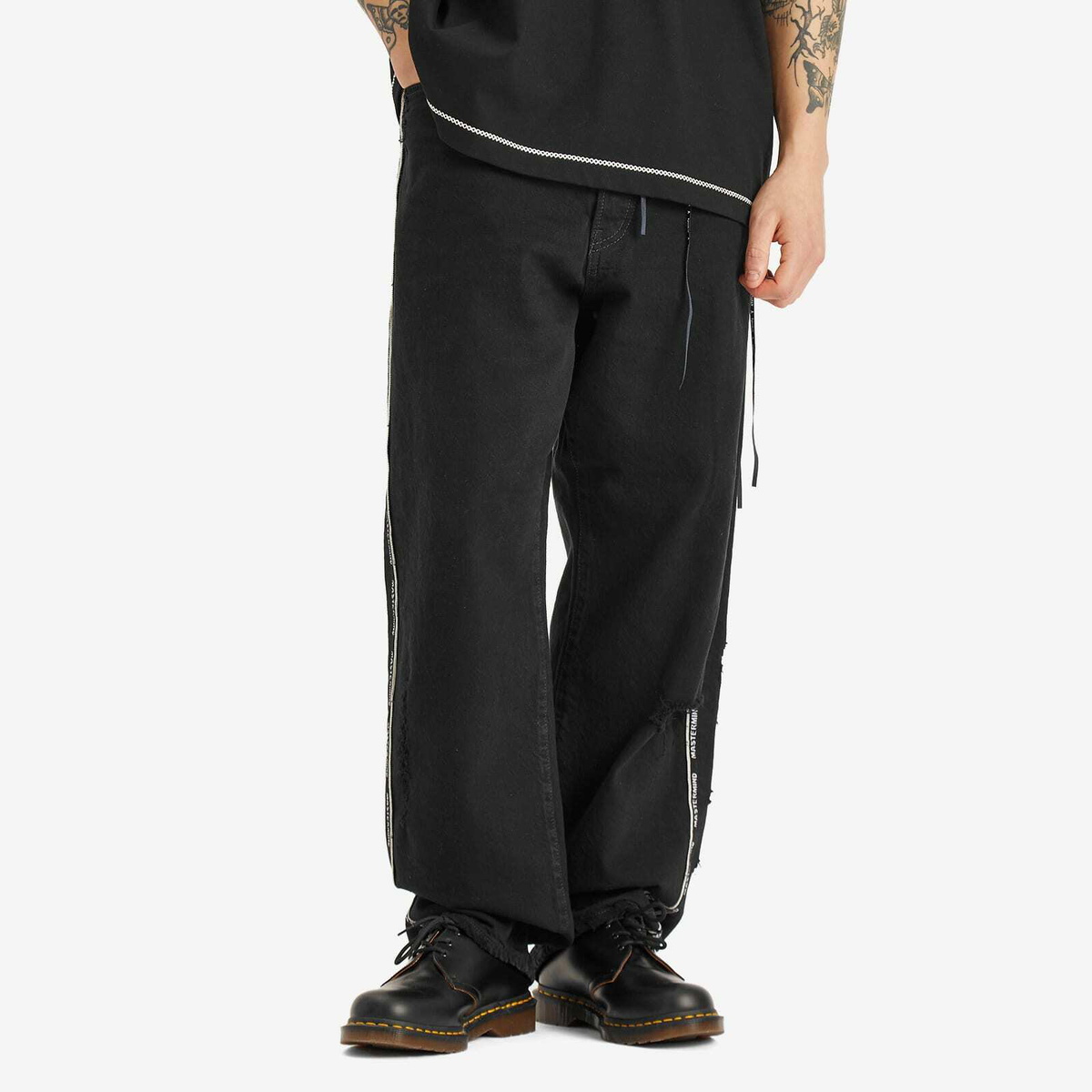 mastermind JAPAN Men's Inside-Out Straight Denim Pants in