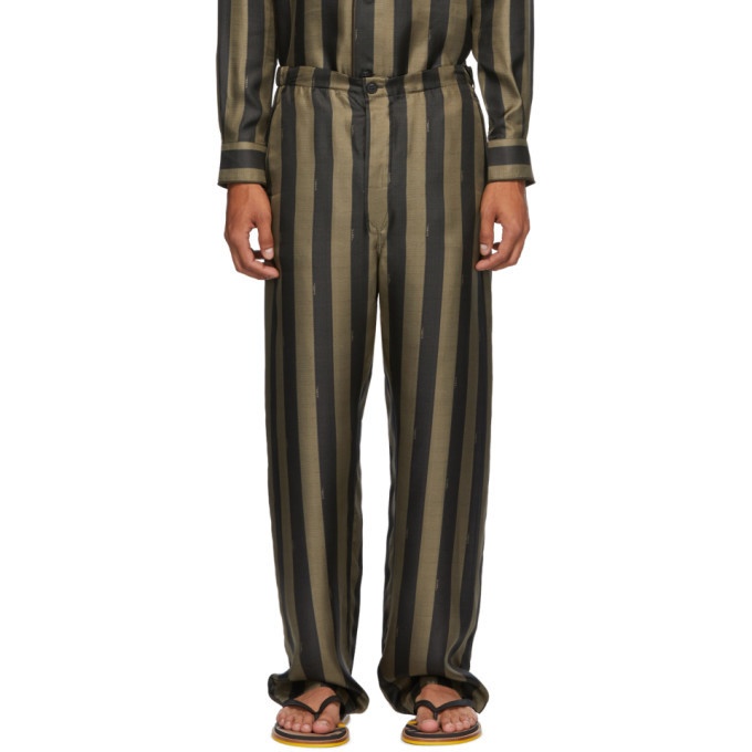 Photo: Fendi Brown Striped Pyjama Trousers