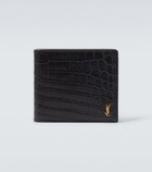 Saint Laurent Croc-effect leather wallet