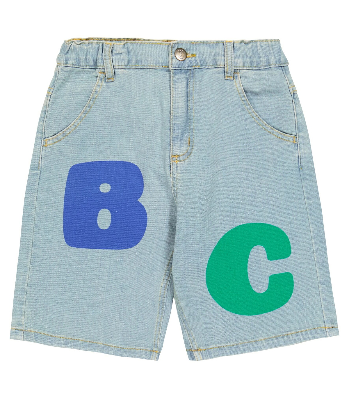 Bobo Choses Pickles The Dog all over denim short, Prussian Blue