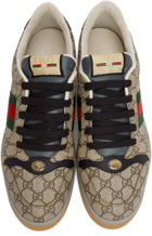 Gucci Beige & Black Screener GG Sneakers