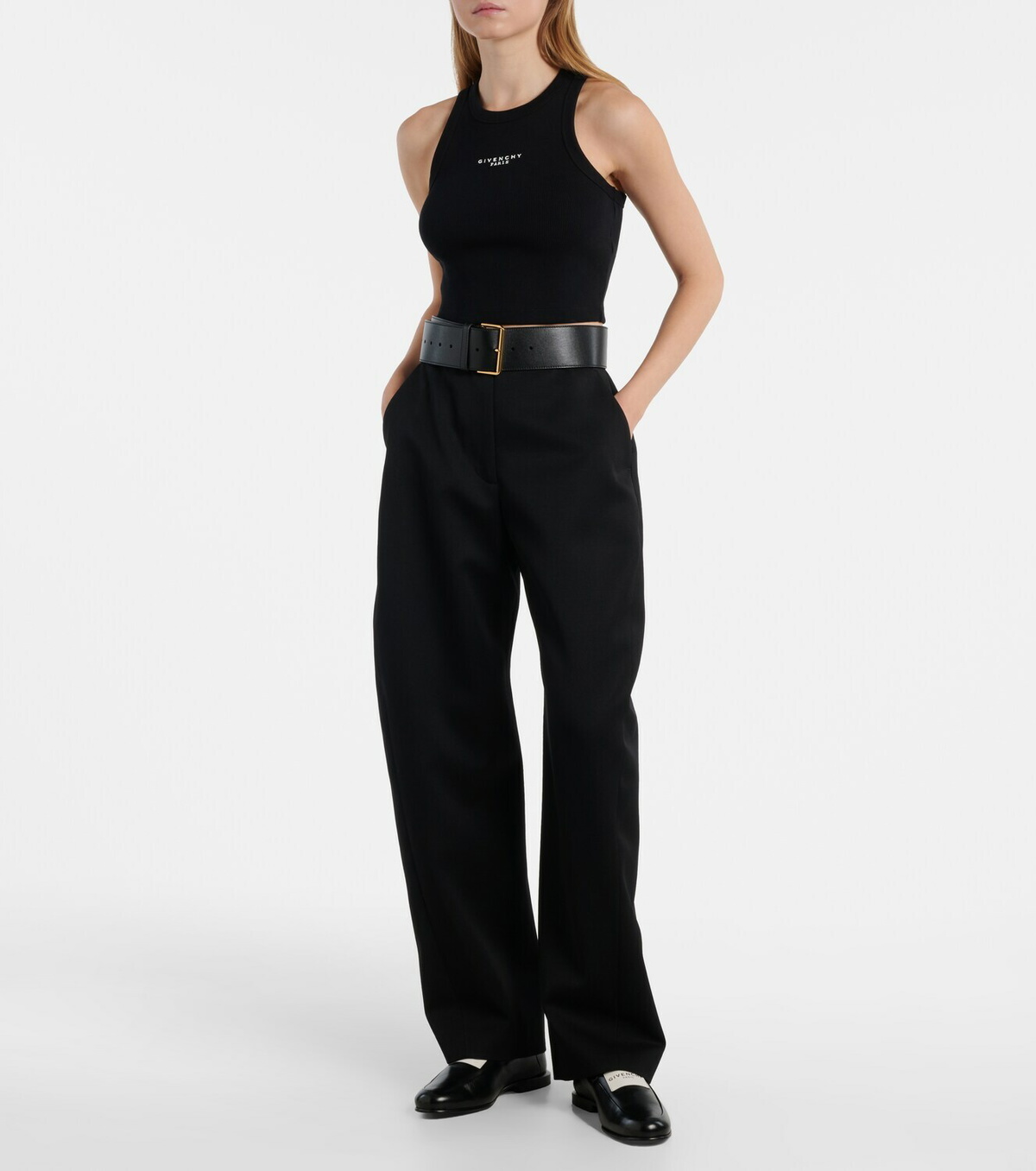 Givenchy Logo cropped cotton jersey tank top