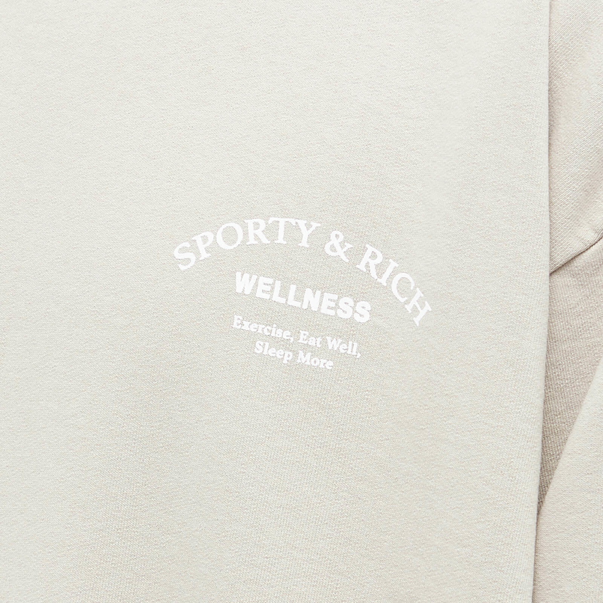 Sporty & Rich Men's Wellness Studio Crew Sweat in Dove/White