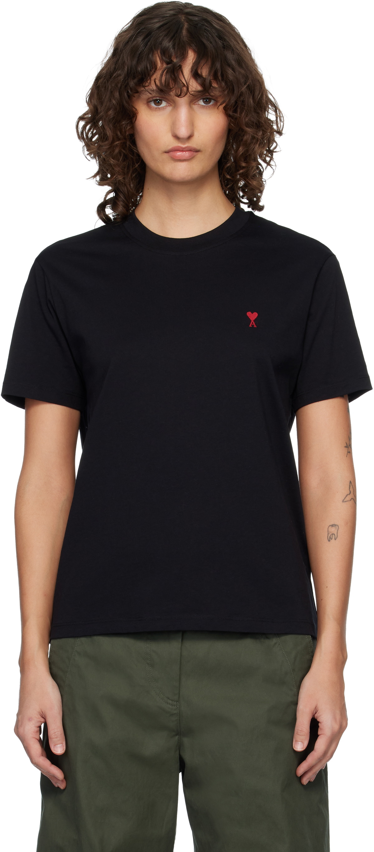AMI Paris Black Ami de Coeur T-shirt