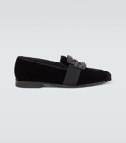 Manolo Blahnik Carlton Jet velvet loafers