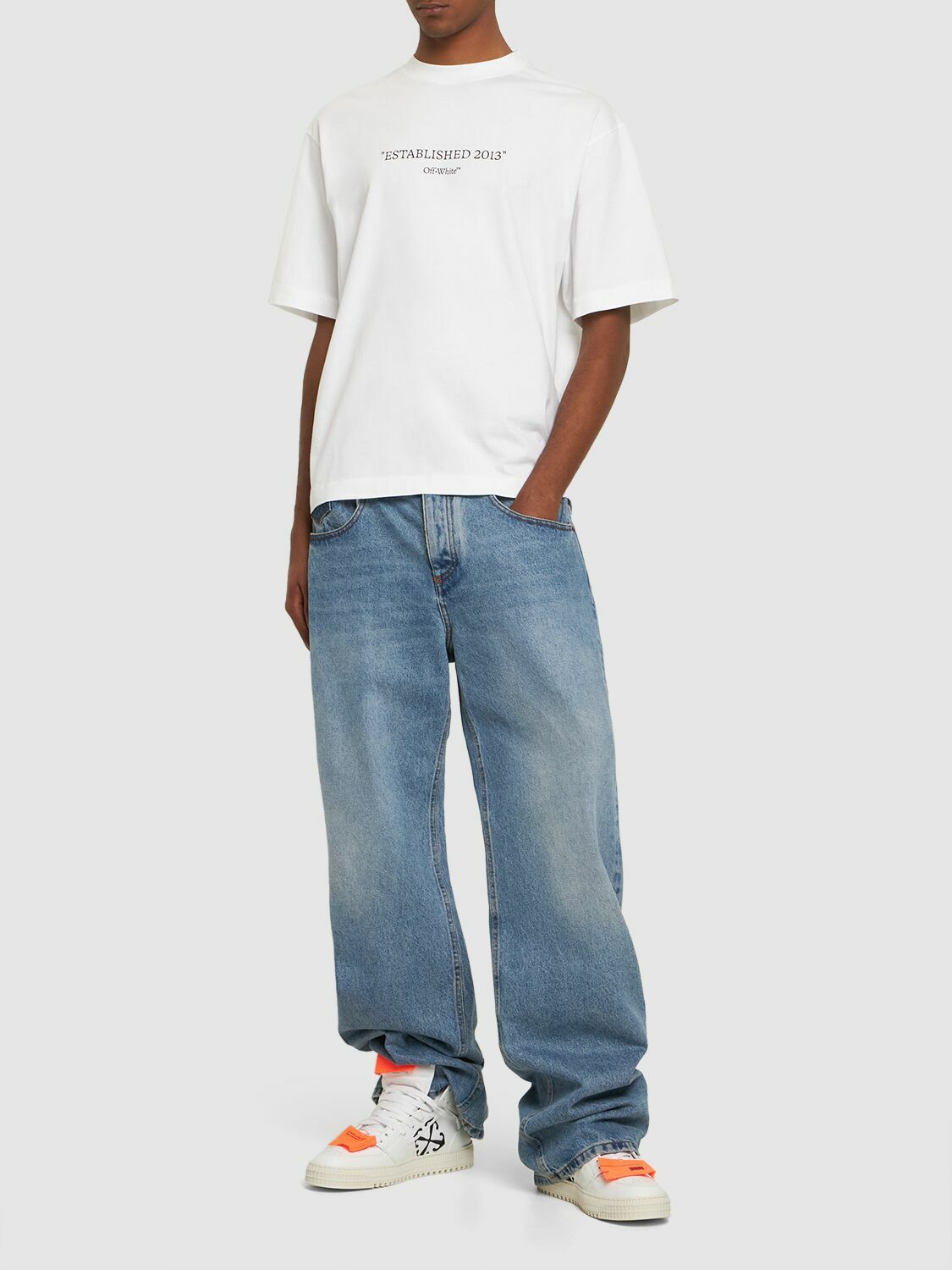 OFF-WHITE - Est 2013 Skate Cotton T-shirt Off-White